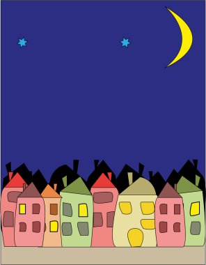 vektör çizimi - gece şehir çizim