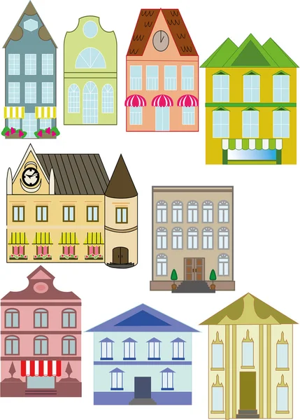 Векторная иллюстрация городских домов — стоковый вектор