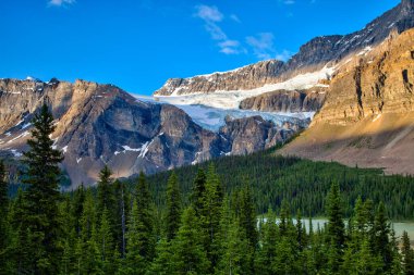 Crowfoot Dağı 'ndaki Crowfoot Buzulu, Icefields Parkway, Banff Ulusal Parkı, Alberta