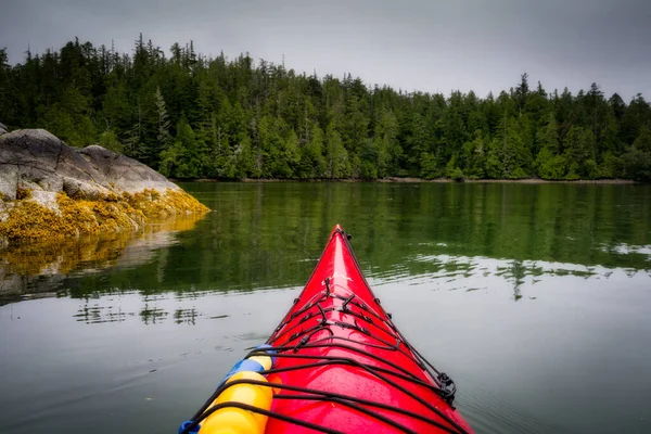 Kajakpaddling i Broken Group Islands, Pacific Rim National Park, Vancouver Island, British Columbia — Stockfoto