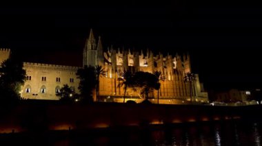 Palma de Mallorca Katedrali'nde gece - İspanya