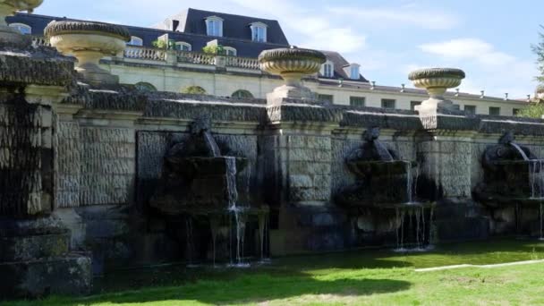 Chantilly France Вересня 2022 Pan Beauvais Waterfall English Garden Domaine — стокове відео