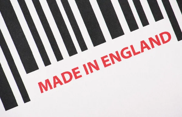 Fabriqué en Angleterre Barcode — Photo