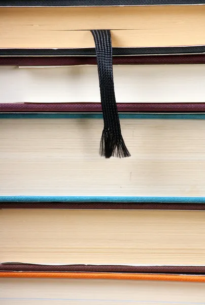 Stack of Books and Bookmark — Stock Photo, Image