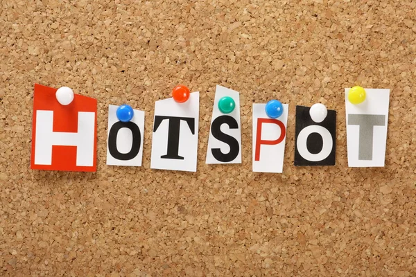 Das Wort Hotspot — Stockfoto