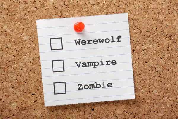 Werewolf, Vampire or Zombie