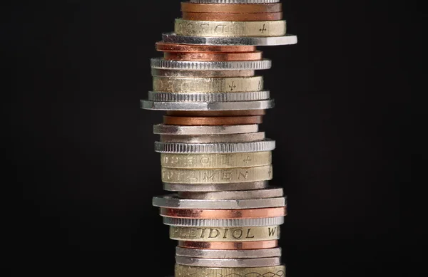 Stack of British coins — Stock Photo, Image