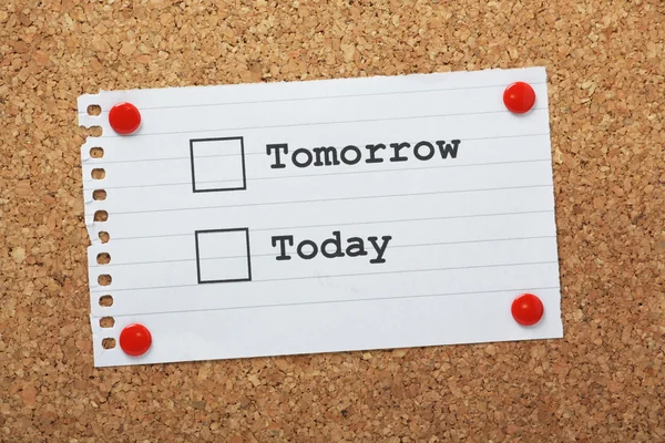 Today or Tomorrow Tick Boxes — Stock Photo, Image