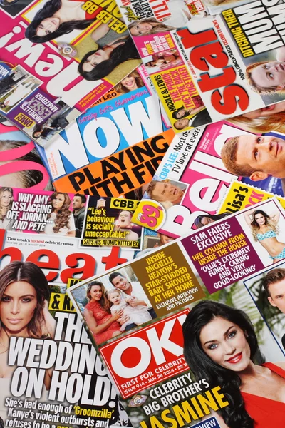 Celebrity News and Entertainment Magazines — Stock Photo, Image