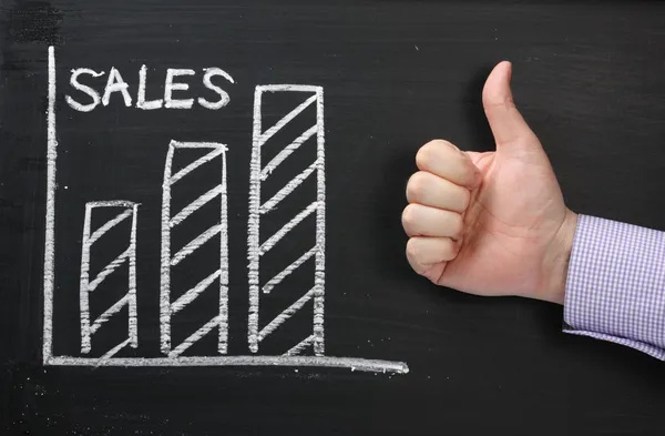 Sales Growth Thumbs Up — Stock Photo, Image