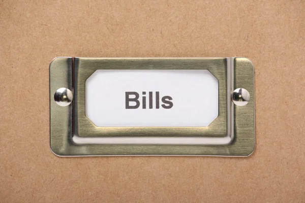 Bills Storage Label — Stock Photo, Image