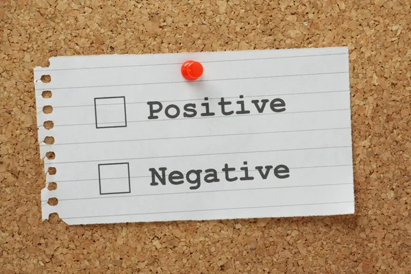 Positivo o negativo — Foto Stock