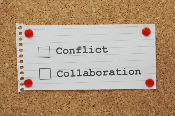 Conflicto o colaboración — Foto de Stock