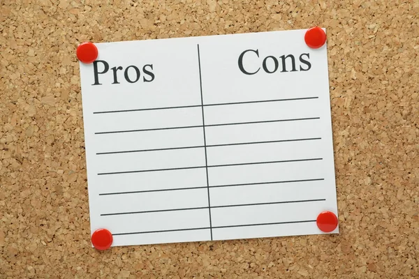 Pros and Cons — Stock Photo, Image