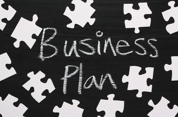 O Puzzle do Plano de Negócios — Fotografia de Stock