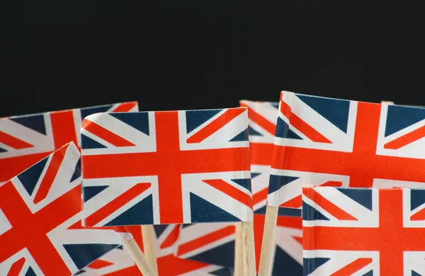 Union Jack sul nero — Foto Stock