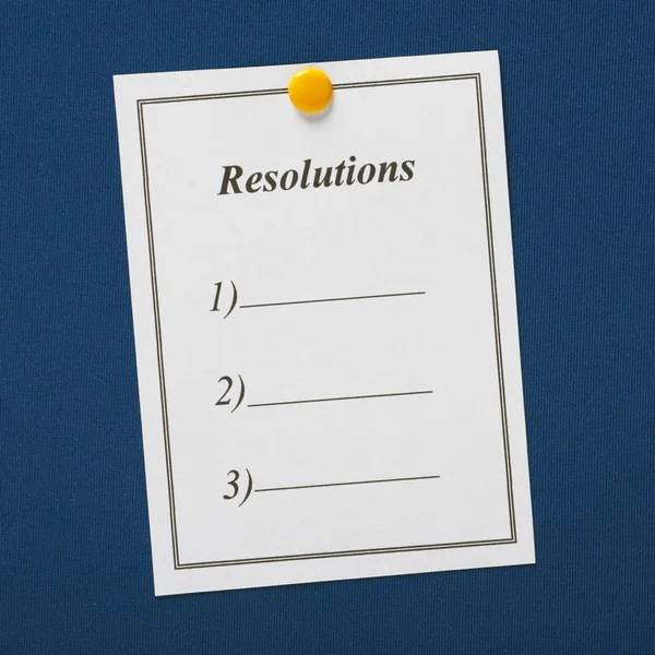 Resolutions List — Fotografie, imagine de stoc