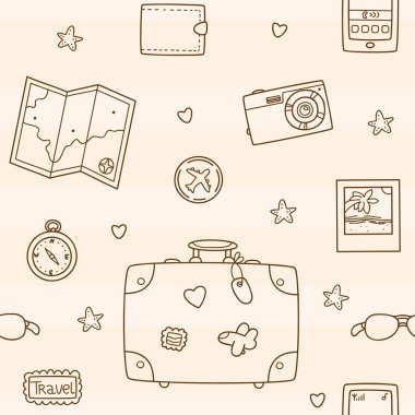 elle çizilmiş seyahat desen