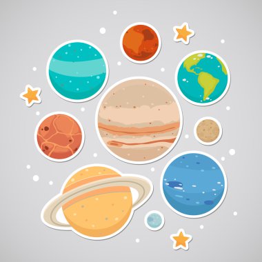 Sticker with planets