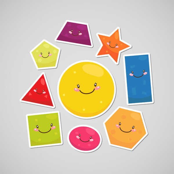 Cute geometric shapes (sticker)