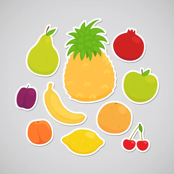 Pegatina con fruta — Vector de stock