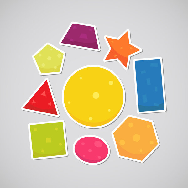 Sticker with geometric shapes