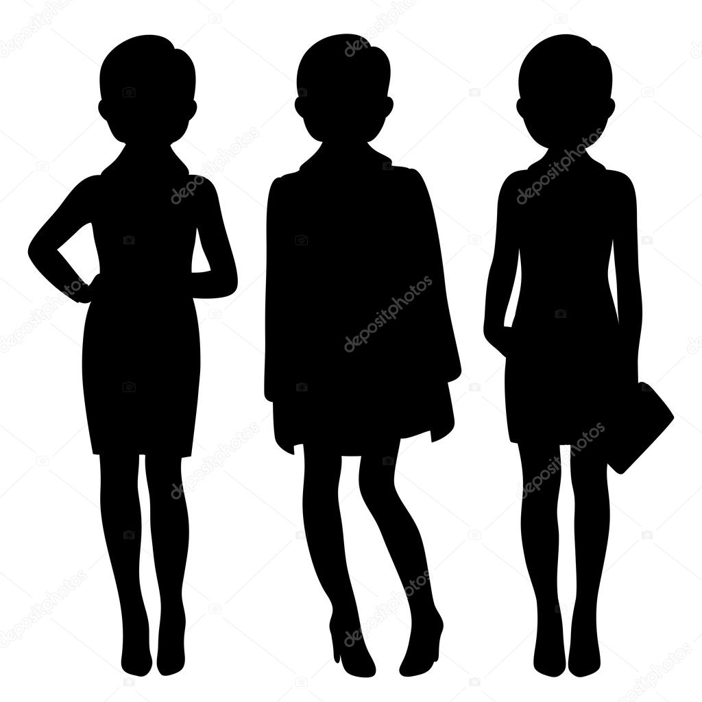 Three fashion silhouettes