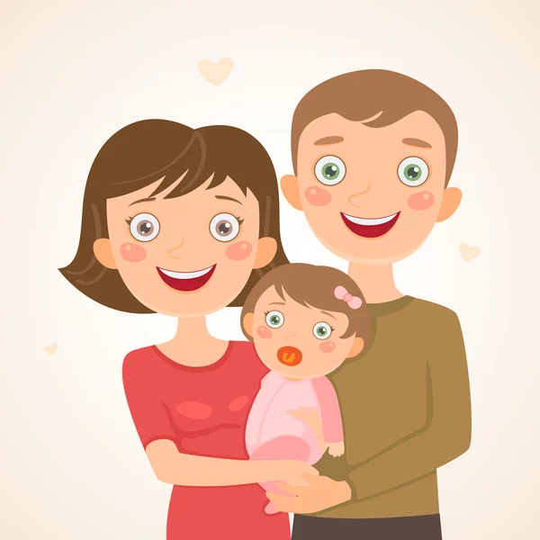 Nouvelle famille avec fille — Image vectorielle