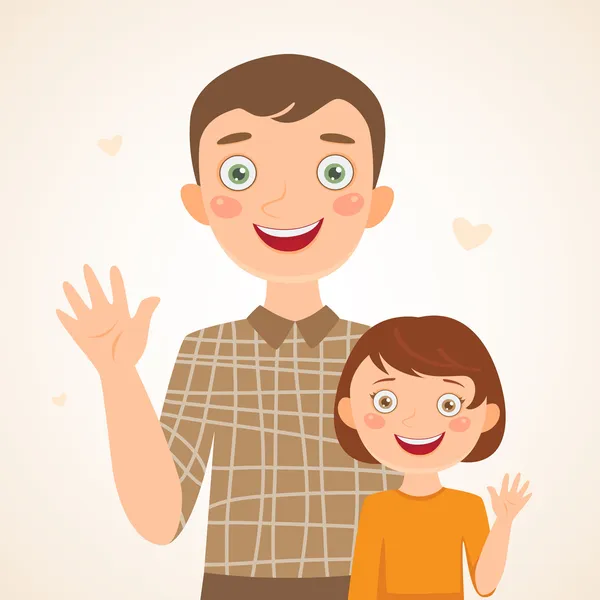 Father and daughter — Stock Vector