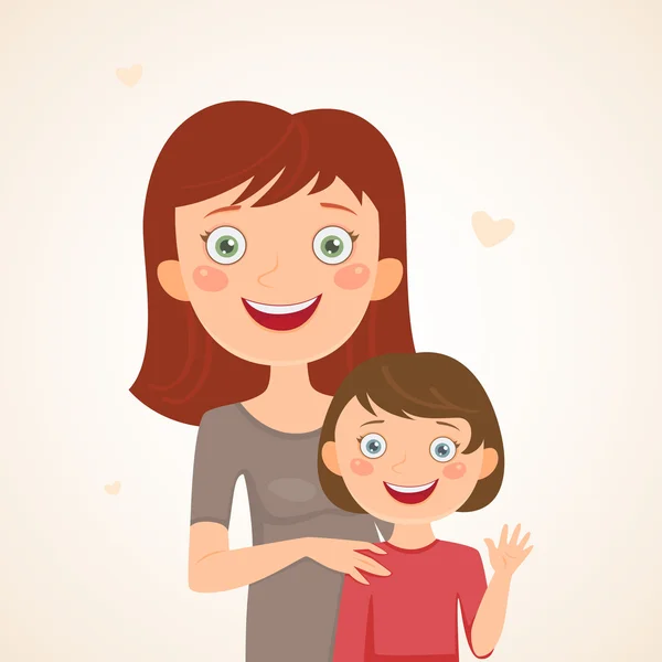 Mother and daughter — Stock Vector