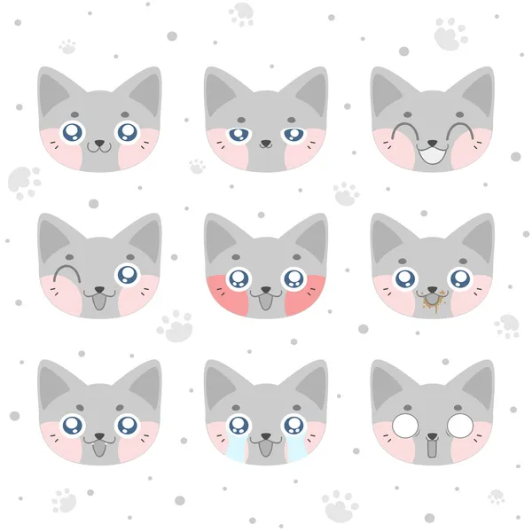 Kawaii-Smiley-Katze — Stockvektor