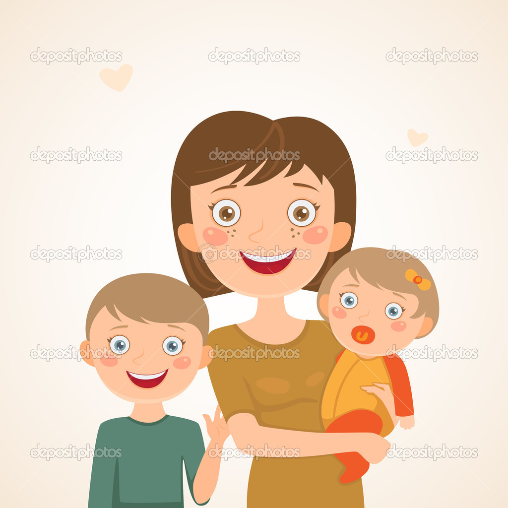 Mother with children