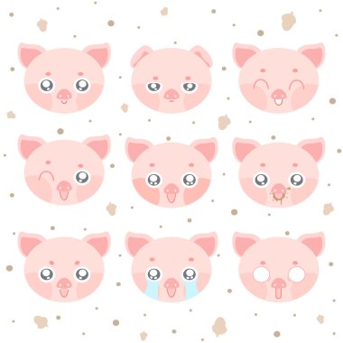 Kawaii smiley domuz