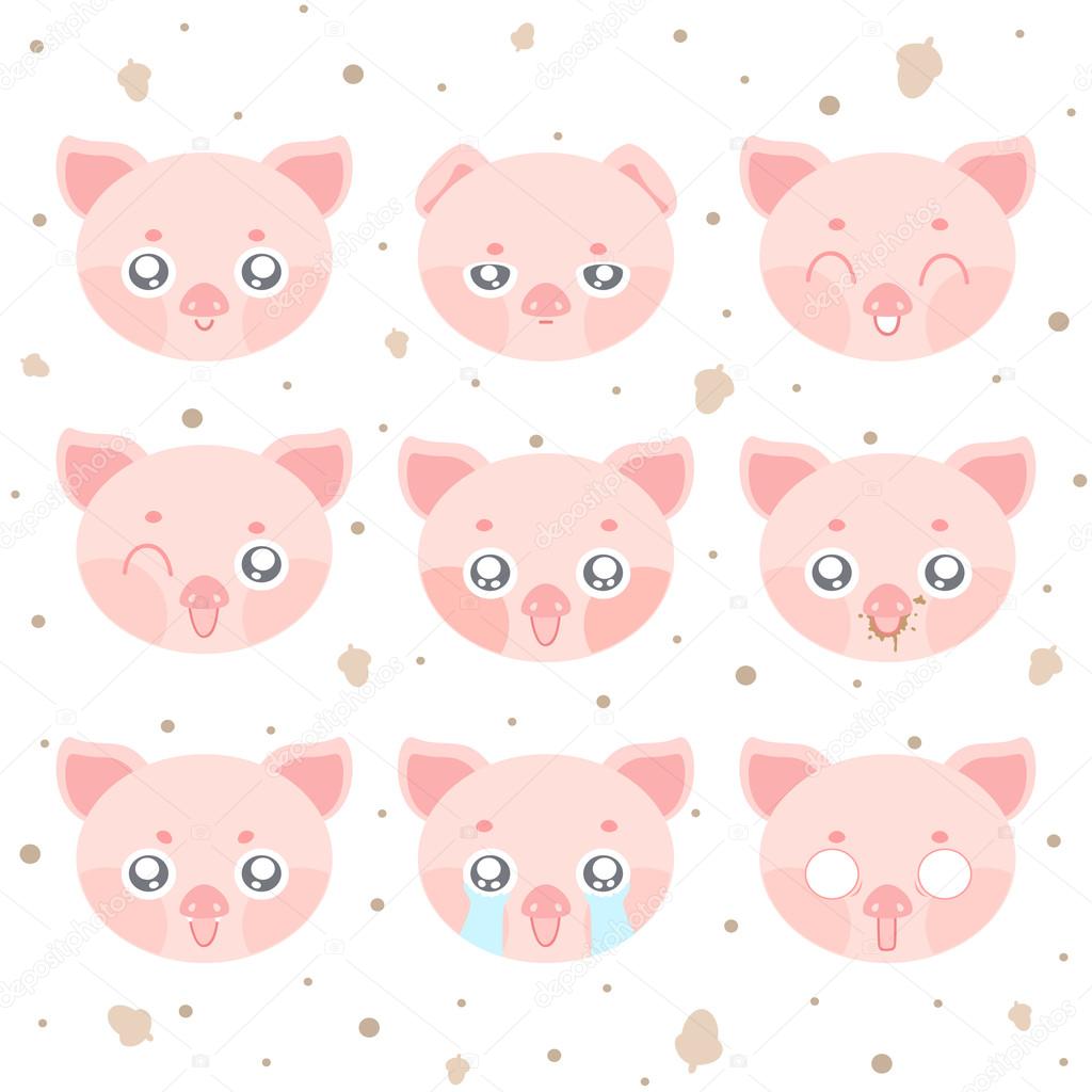 Kawaii smiley pig