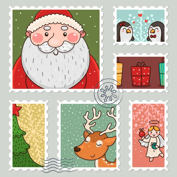 Christmas stamp — Stock Vector