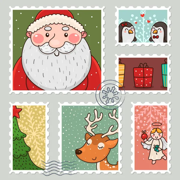 Karácsonyi bélyegző Jogdíjmentes Stock Illusztrációk