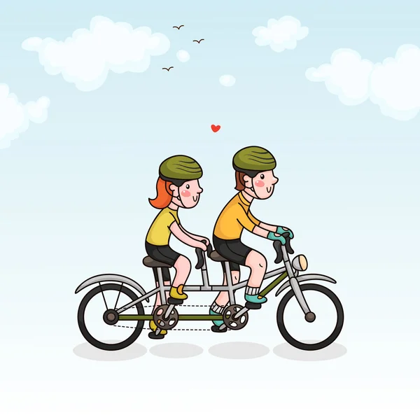 Para na rowerze — Wektor stockowy