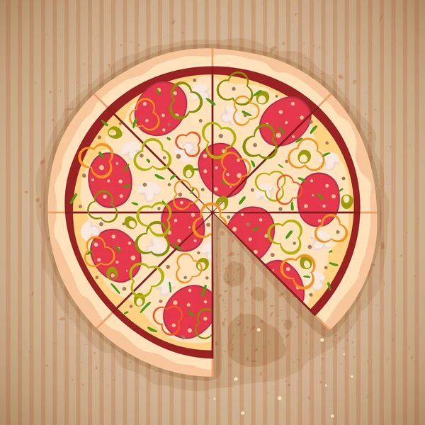 Eaten pizza — Stock Vector