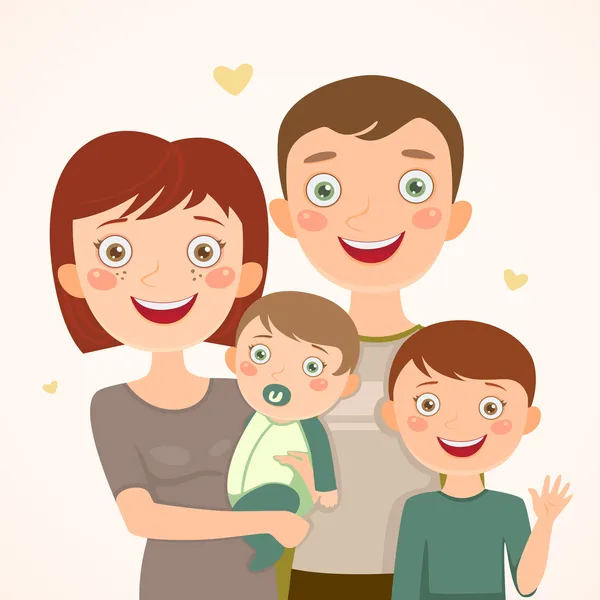 Famille avec fils — Image vectorielle