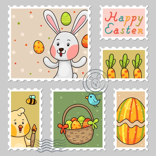 Easter-stamps — Stockvector