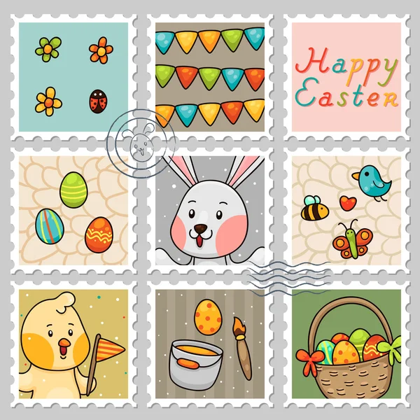 Easter stamps — Stock Vector