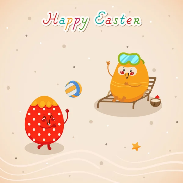 Paskalya yumurtaları ile mutlu tatiller — Stok Vektör
