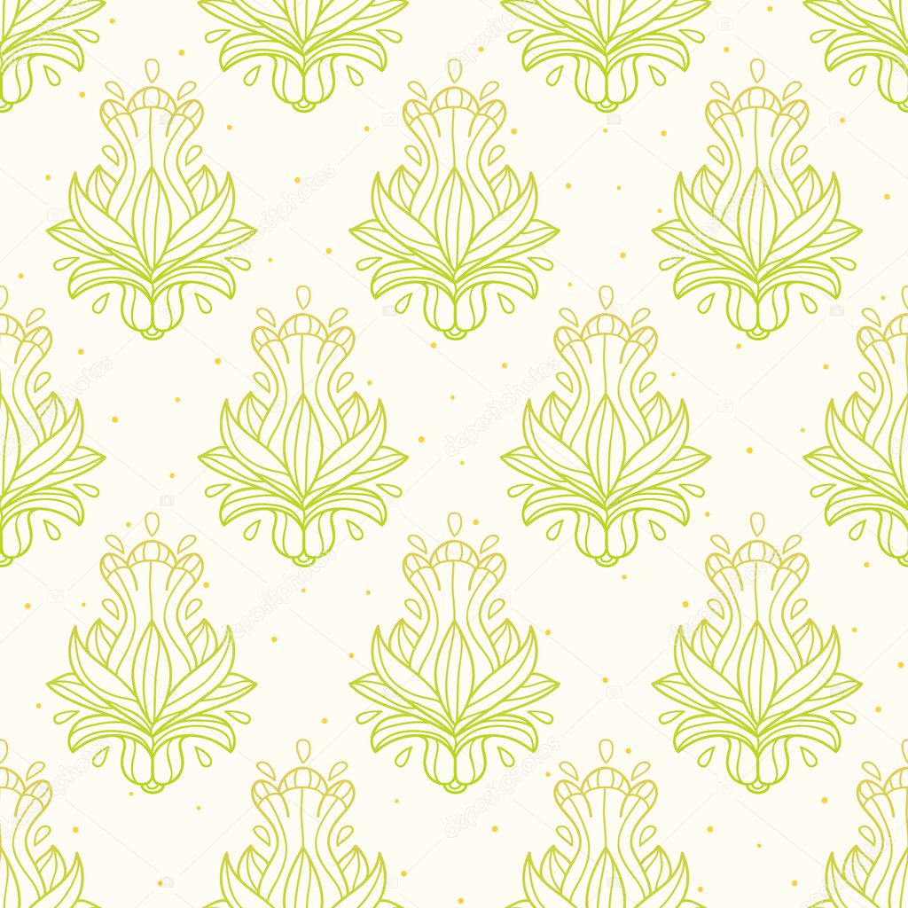 Abstract ornate pattern green and yellow