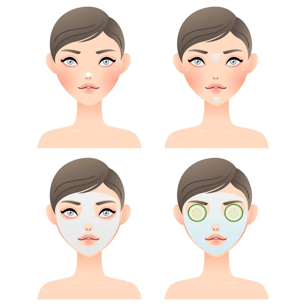 Cuidado facial — Vector de stock