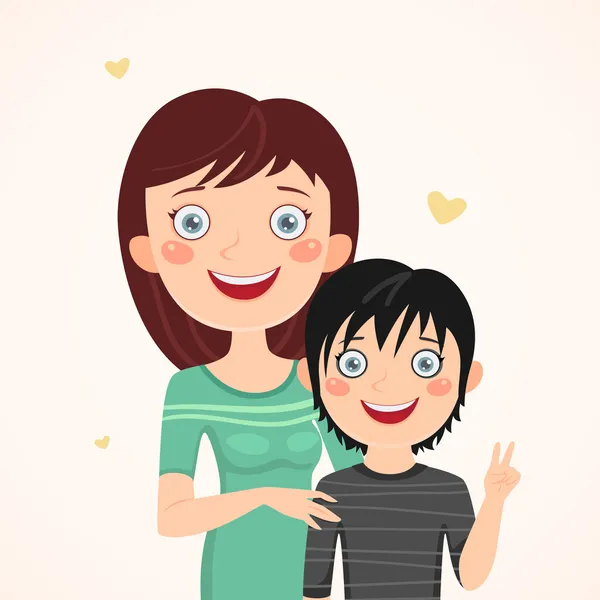 Mother and rocker son — Stock Vector