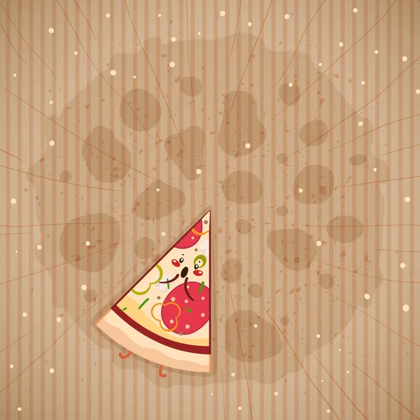 Schattig pizza slice — Stockvector