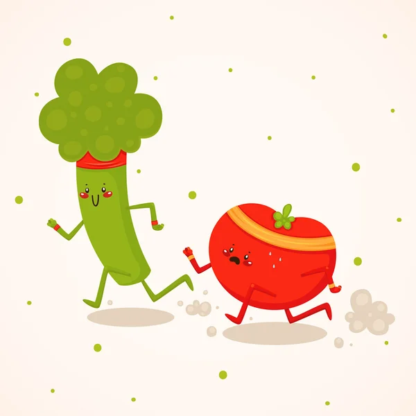 Broccoli vs tomato — Stock Vector