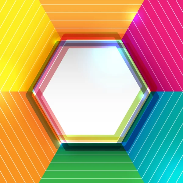 Abstrakt färgstarka bakgrund med hexagon — Stock vektor