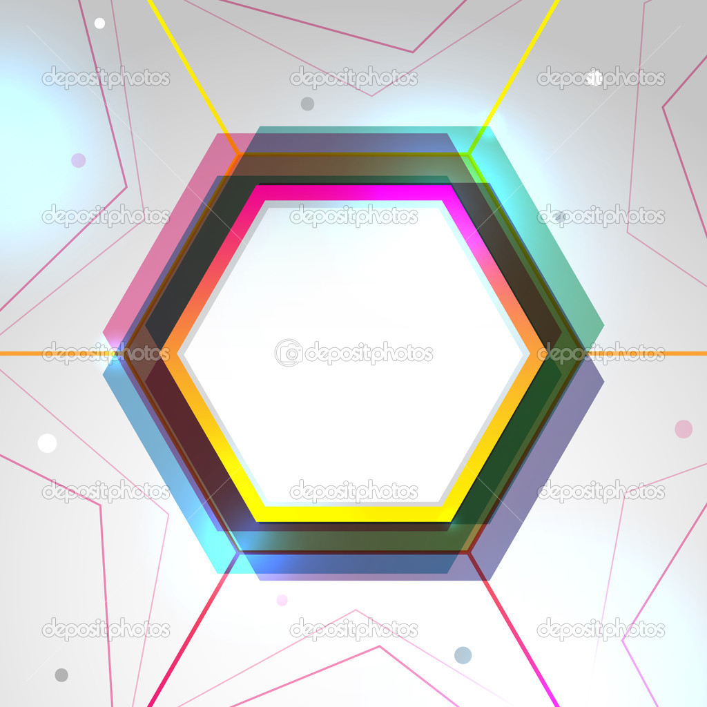 Abstract colorful background with hexagon