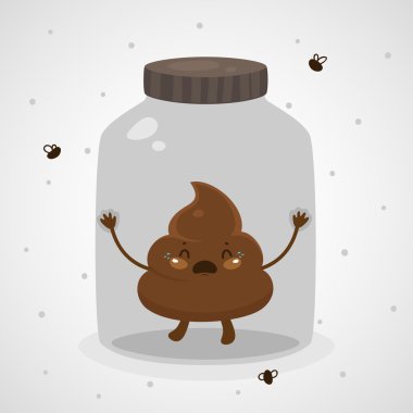 Cute turd in a glass jar clipart